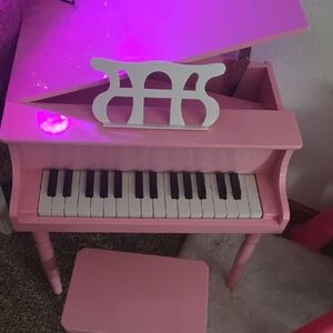 Pink Toy Piano with Bench